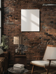 Mockup of poster/painting in an urban apartment. 