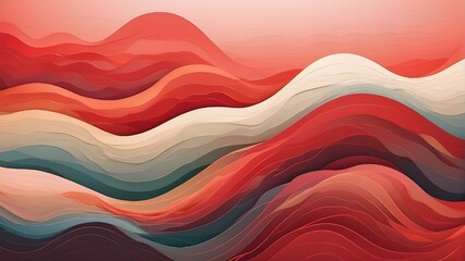 Abstract Design with Interwoven Lines, Abstract Design Featuring Wavy Lines, Abstract Composition with Wavy Lines, Abstract Design of Interwoven Lines, Abstract Composition with Wavy Interwoven Lines.
