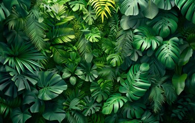 captures a vast collection of vibrant green leaves growing densely on a wall, forming a lush and verdant display. The leaves vary in size and shape, creating a visually striking natural pattern.