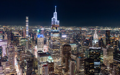 Fototapeta na wymiar Night skyline of midtown Manhattan, New York