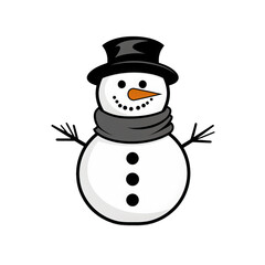 snowman with a broom