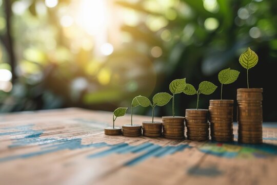 Illustrative depiction of thriving economy and positive economic growth trends