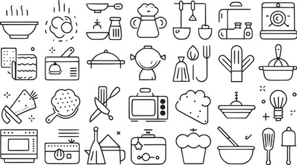 Fototapeta premium Coocking Kitchen vector collections. 