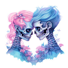 colorful skeleton illustration
