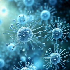 Close up of coronavirus. 3D concept. Microbiology and virology.
