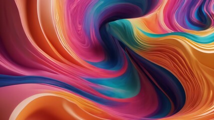 Fototapeta premium Abstract psychedelic background with creative wave design, wavy illustration with layered texture, modern psychic liquid art graphic for print or web purpose - Generative ai