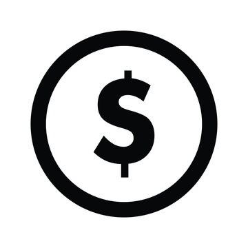 Line Coin with dollar sign simple icon on white background. Vector illustration. EPS 10
