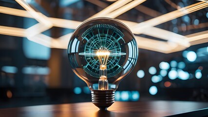 Sci fi futuristic light bulb - Powered by Adobe