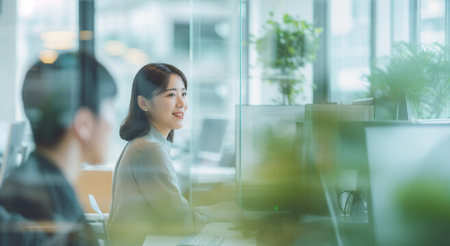 オフィスで仕事する女性