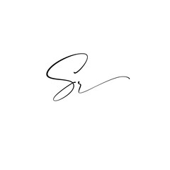 A hand-drawn signature logo design template	