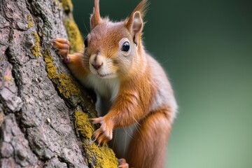 red squirrel on a branch