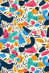 Fototapeta premium Retro 1980s or 90s trendy seamless background pattern