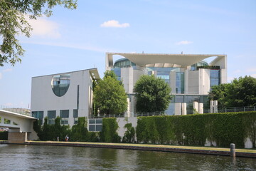 Federal Chancellery in Berlin at the Spree, Germany - 739500290