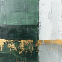 modern painting abstract canvas print green gold, in the style of dark white and gray, modern european ink painting, multi-layered collages, carl holsoe, 