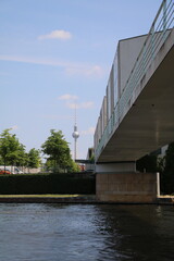 Kanzleramtssteg bridge in Berlin over the Spree, Germany - 739501447