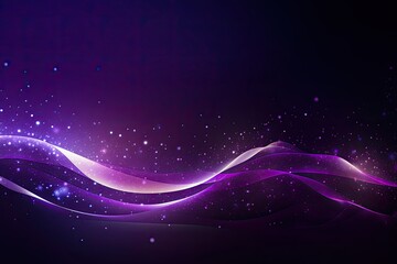 Obraz premium Digital purple particles wave and light, abstract background with shining particles