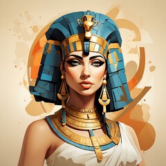 Cleopatra Abstract Cartoon Art