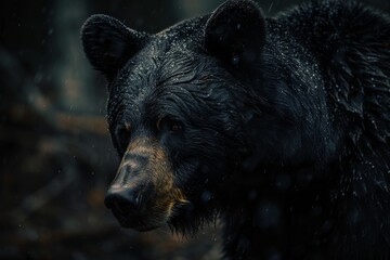 Black bear portrait in the Nature