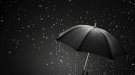 Raindrops cascading off a black umbrella, symbolizing protection against harsh weather