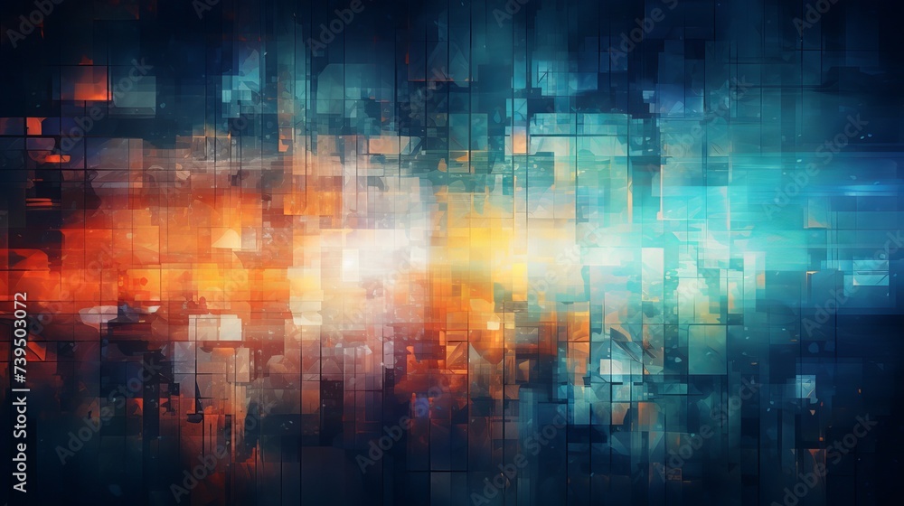 Poster distressed abstract background. blur colorful noise. dark shattered faded screen matrix texture with