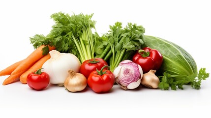 Fresh vegetables isolated on a white background