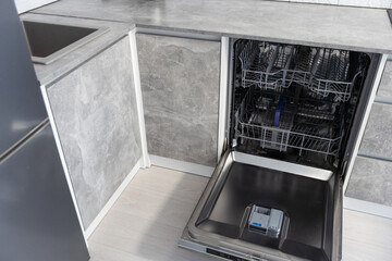 Dishwasher integrated in a modern kitchen