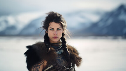 Fototapeta na wymiar A viking woman: Shield Maiden