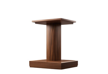 Wooden product presentation podium pedestal or bar table isolated on transparent background