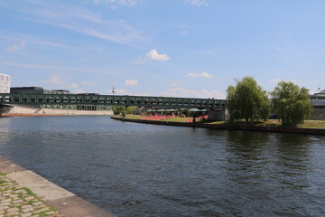 River Spree nearby central station in Berlin, Germany - 739504819