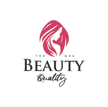 Beauty Feminine Woman Hairstyle Logo Design