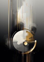 silver black gold circle abstract geometric background