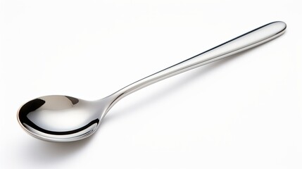 Silver spoon photo stacking side view  isolated on white background. This has clipping path