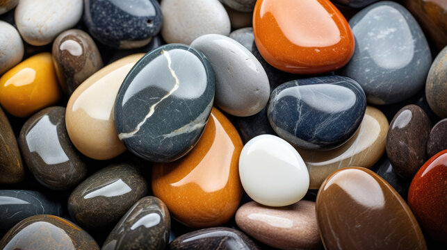 Abstract background with round peeble stones.