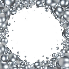 Gray photo frame Made of pearls. Eps 10