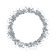 Gray photo frame Made of pearls. Eps 10