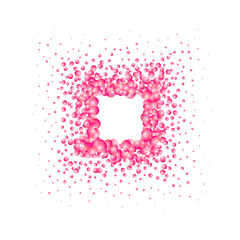 Photo frame made of pink balls. Decorative element. Eps 10