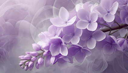 Piękny pastelowy liliowy kwiat bzu - obrazy, fototapety, plakaty
