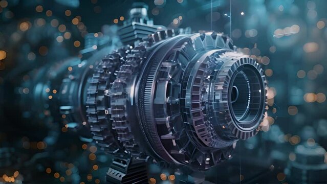 Technical illustration. Mechanical engineering. Backgrounds of engineering subjects. Technical design. Instrument making. Cover. Blue background. 