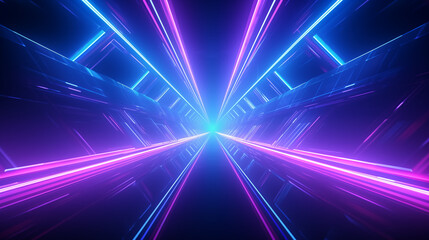 Futuristic Neon Laser light tunnel background