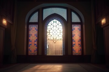 Obraz premium Dawn concept with light from a oriental window.