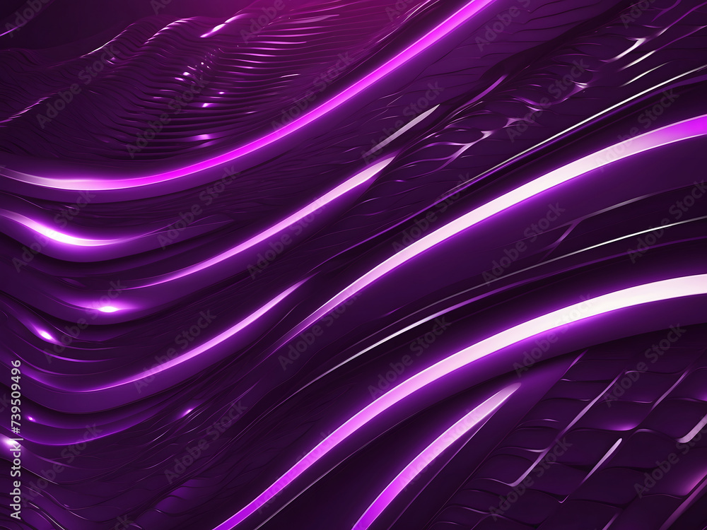 Poster abstract background of futuristic perforated technology with violet neon lighting lines. banner desi