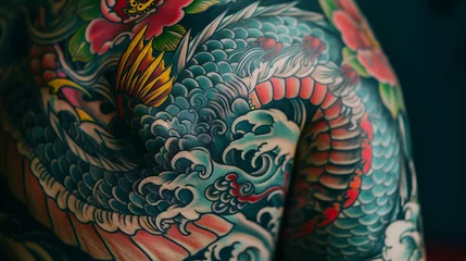 Poster chinese dragon tatoo design © Huseyn