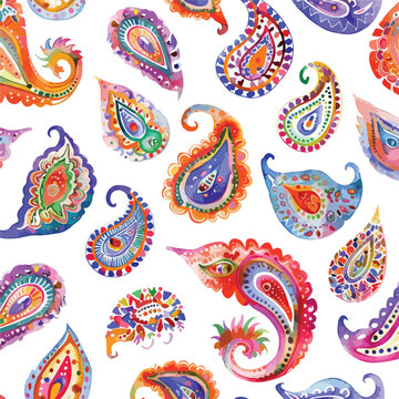 Seamles pattern with stylish detailed water color