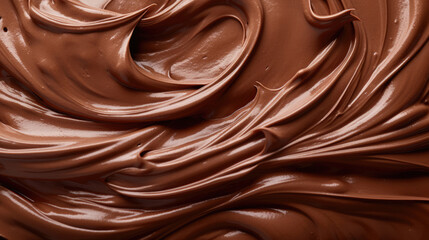 Naklejka premium Close-up view of the flowing chocolate coating covering the sweetness