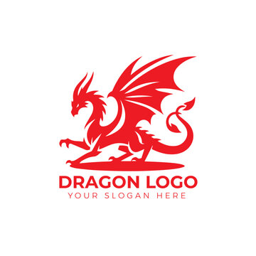 Vector dragon vector icon animal fantasy illustration design logo template
