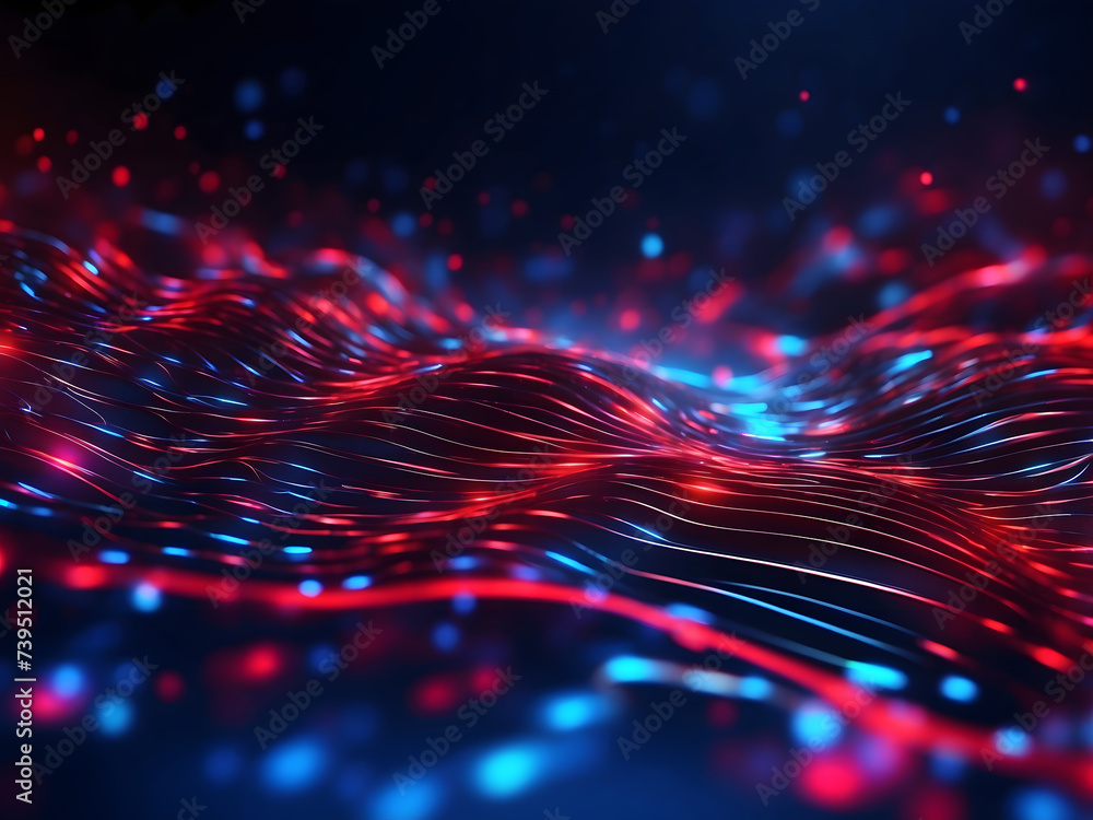 Aufkleber abstract futuristic high-tech background design with blue and red lights design. vector illustration