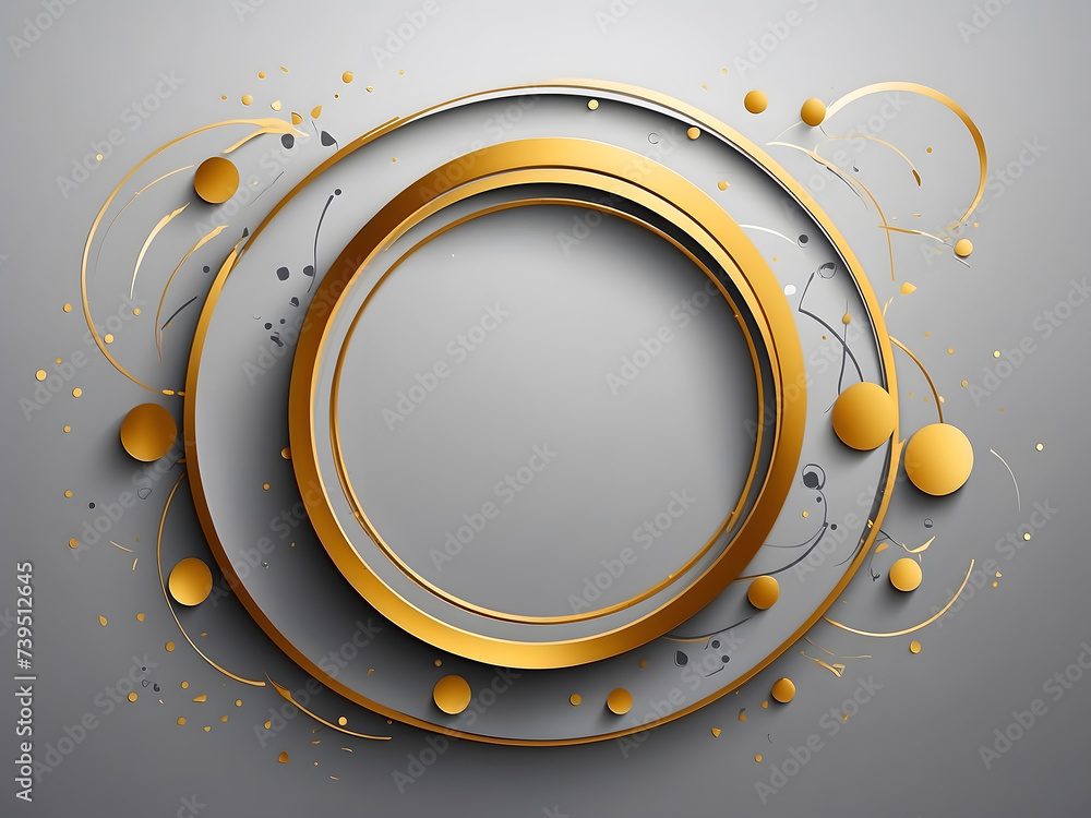 Poster geometric background design with abstract design in shades of grey and gold design. vector artwork d