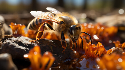 Une ruche sauvée par des apiculteurs bénévoles, préservant ainsi la biodiversité et assurant l'avenir des abeilles.