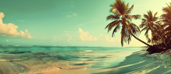Fototapeta na wymiar wallpapers of beach, palm, sea