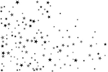 Star confetti. Silver casual confetti background. Bright design pattern.